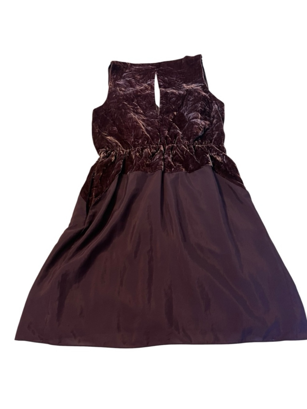 Plum Satin Velvet Mini Dress Whimsigoth Goth Sleeveless Medium Flowy
